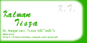 kalman tisza business card